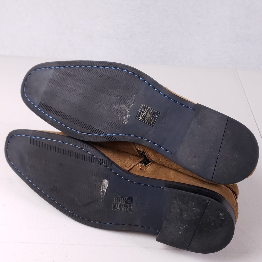 Karl Lagerfeld Paris Suede Ankle Boots 9.5M Buckle Strap Brown Jodhpur Zip-Up - Picture 8 of 16